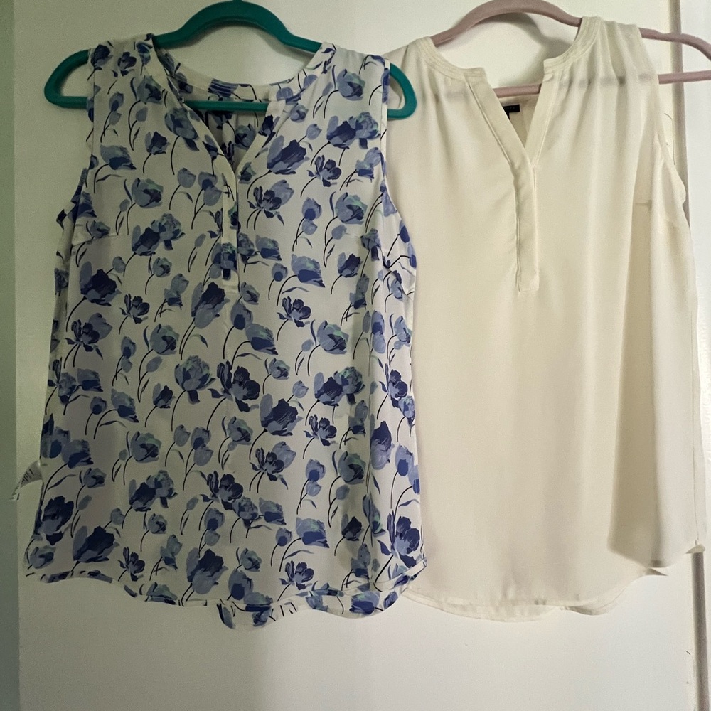 Talbots White Cream Sleeveless Blouse